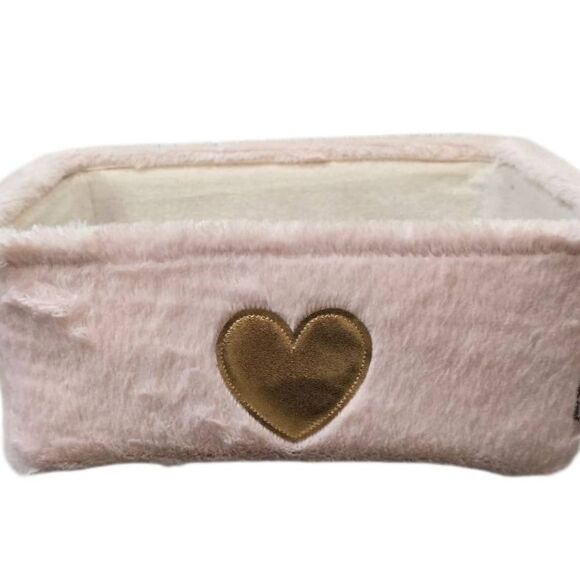 Juicy Couture Home Gold Heart Velour Decorative Storage Basket - Picture 2 of 4